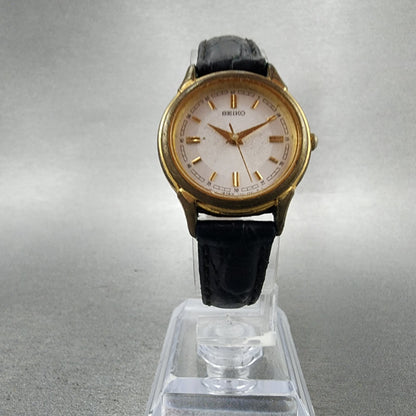 Seiko Watch Women 25mm White Dial Gold Tone Round V7011930 New Battery6