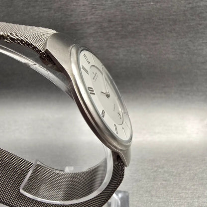 Skagen Watch Men 34mm White Dial Titanium Date Round 533LTTW New Battery3