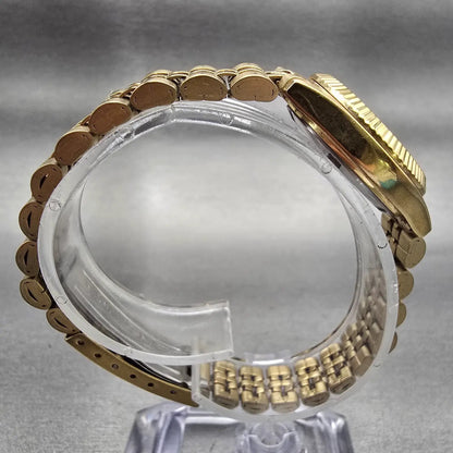 Citizen CQ Watch Women MOP Dial Gold Tone Daydate Round 1002-R15101 New Battery8