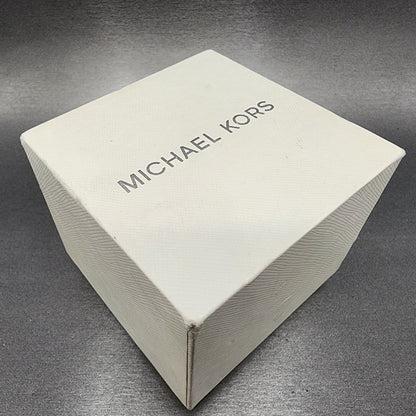 Michael Kors Sofie Watch Women 38mm White Dial Steel Date Chronograph New Batt