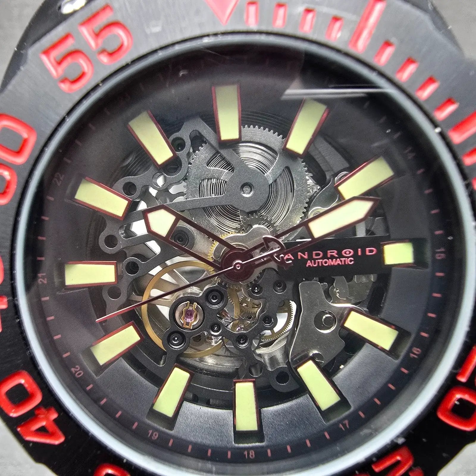 Android Corsair Skeleton Automatic Watch Men 49mm Black Dial Black Round Runs1