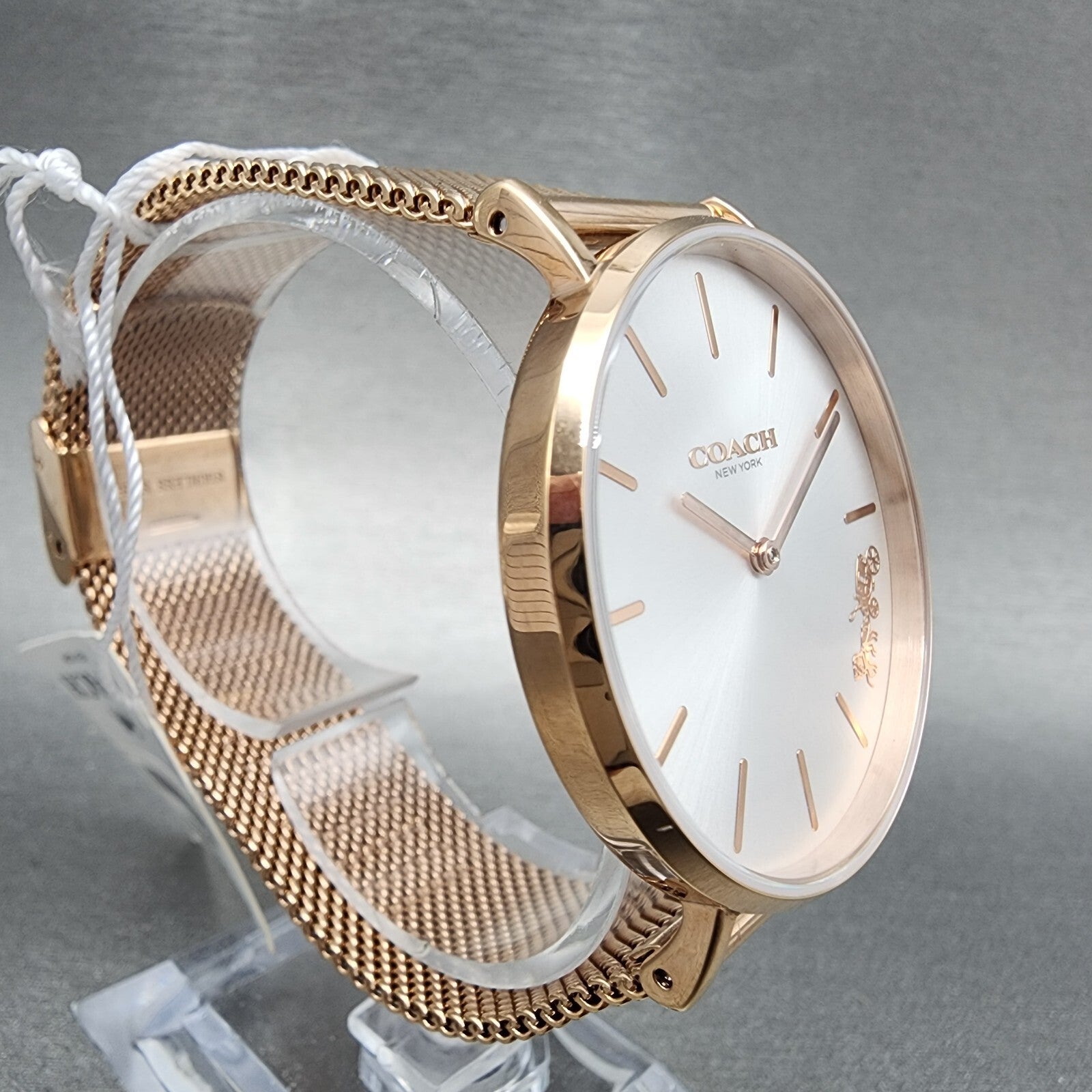 Coach Perry Horse Watch Women 36mm White Dial Rose Gold Tone Round 145031263