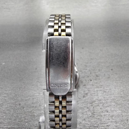 Seiko Watch Women 24mm White Dial Two Tone Daydate Round 7N83-0011 New Battery F7
