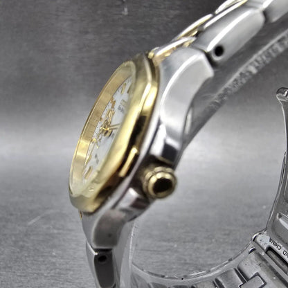 Citizen Eco-Drive Watch Women 25mm White Dial Two Tone Date Mickey Mouse Works2