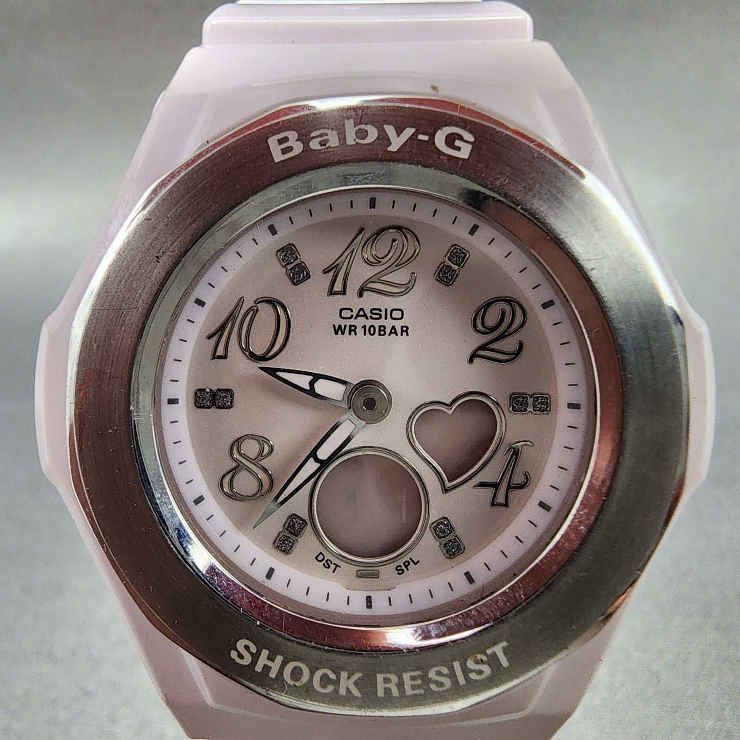 Casio BabyG Watch Women 38mm White Dial White Case Round BGA100 New Battery1