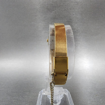Seiko Watch Women 16mm Black Dial Gold Tone 2c205559 New Battery7