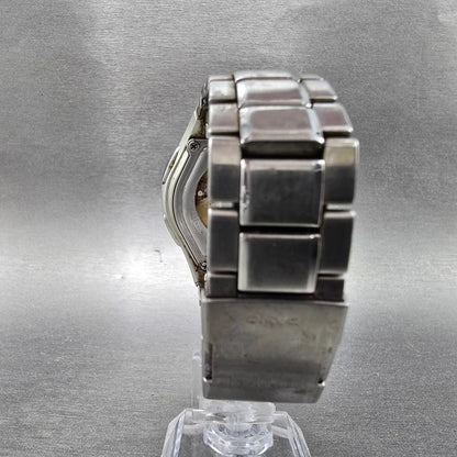 Casio Wave Ceptor Watch Men 43mm Gray Dial Silver Solar Alarm Daydate Runs JDM9