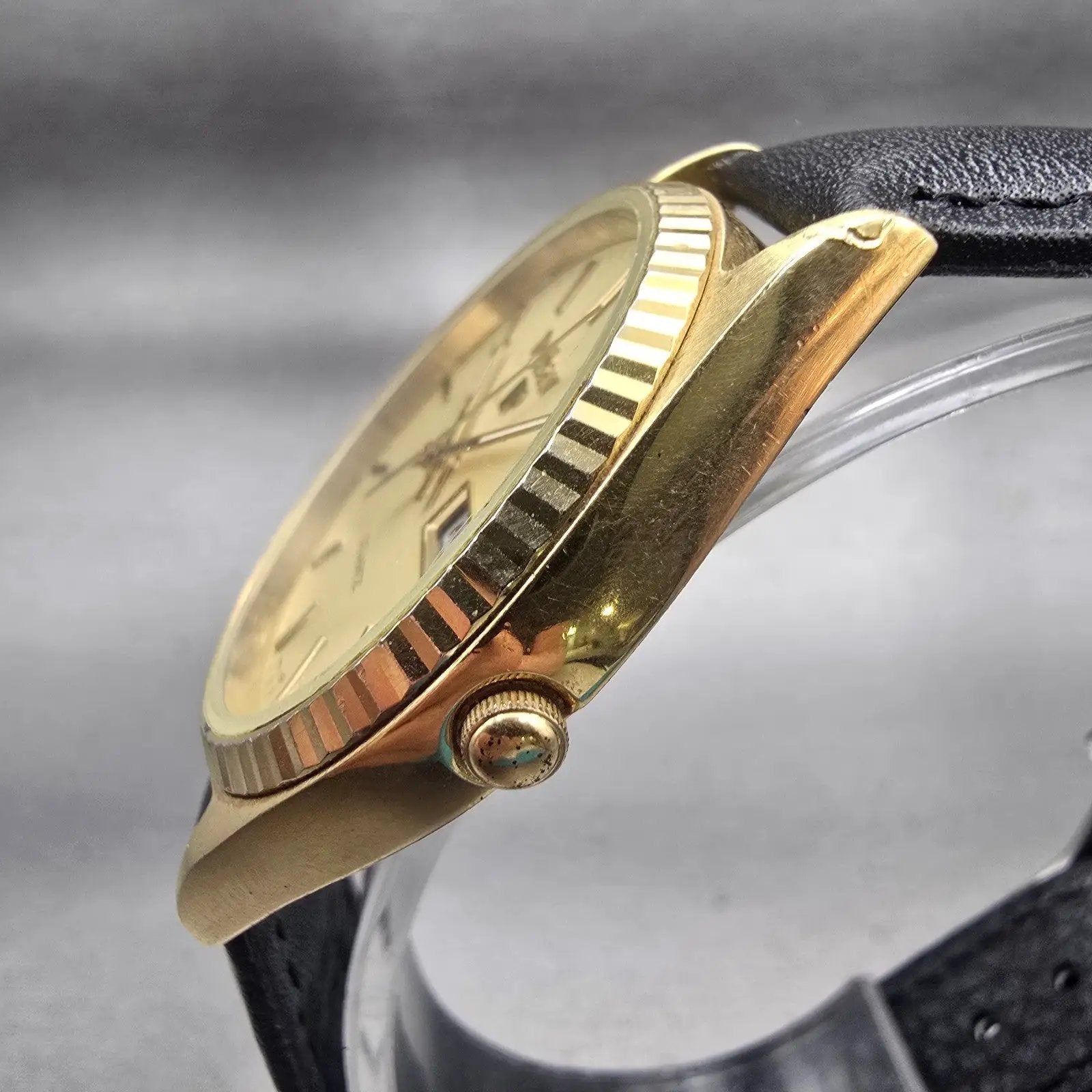 Seiko Pulsar President Watch Men 35mm Champagne Dial Gold Tone Daydate New Batt2