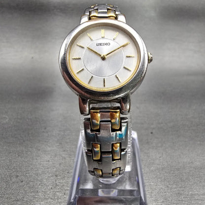 Seiko Watch Women 24mm Silver Dial Silver Tone Round 1N00-1E19 New Battery VTG5