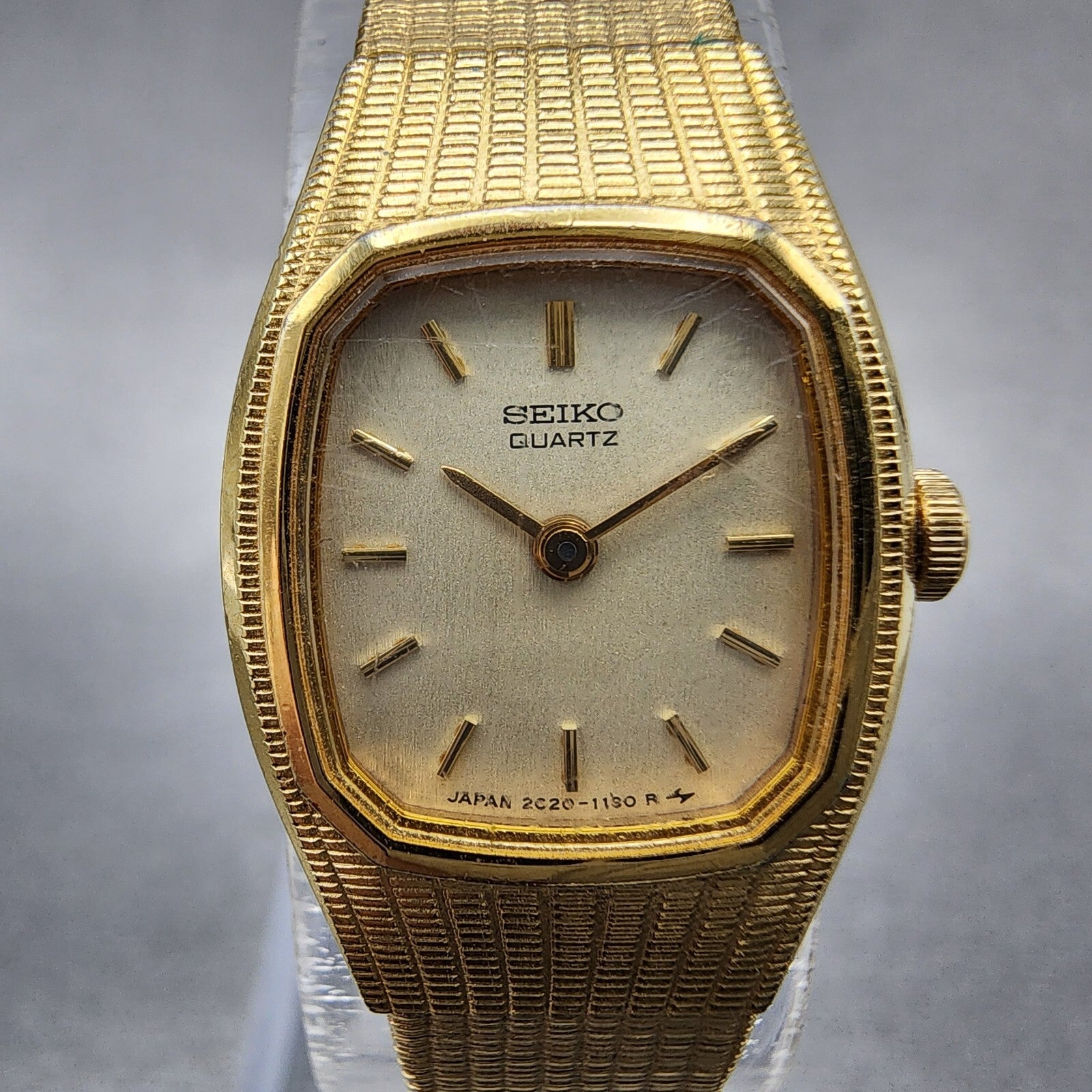 Seiko Watch Women 16mm Champagne Dial Gold Tone 2c205569 New Battery1