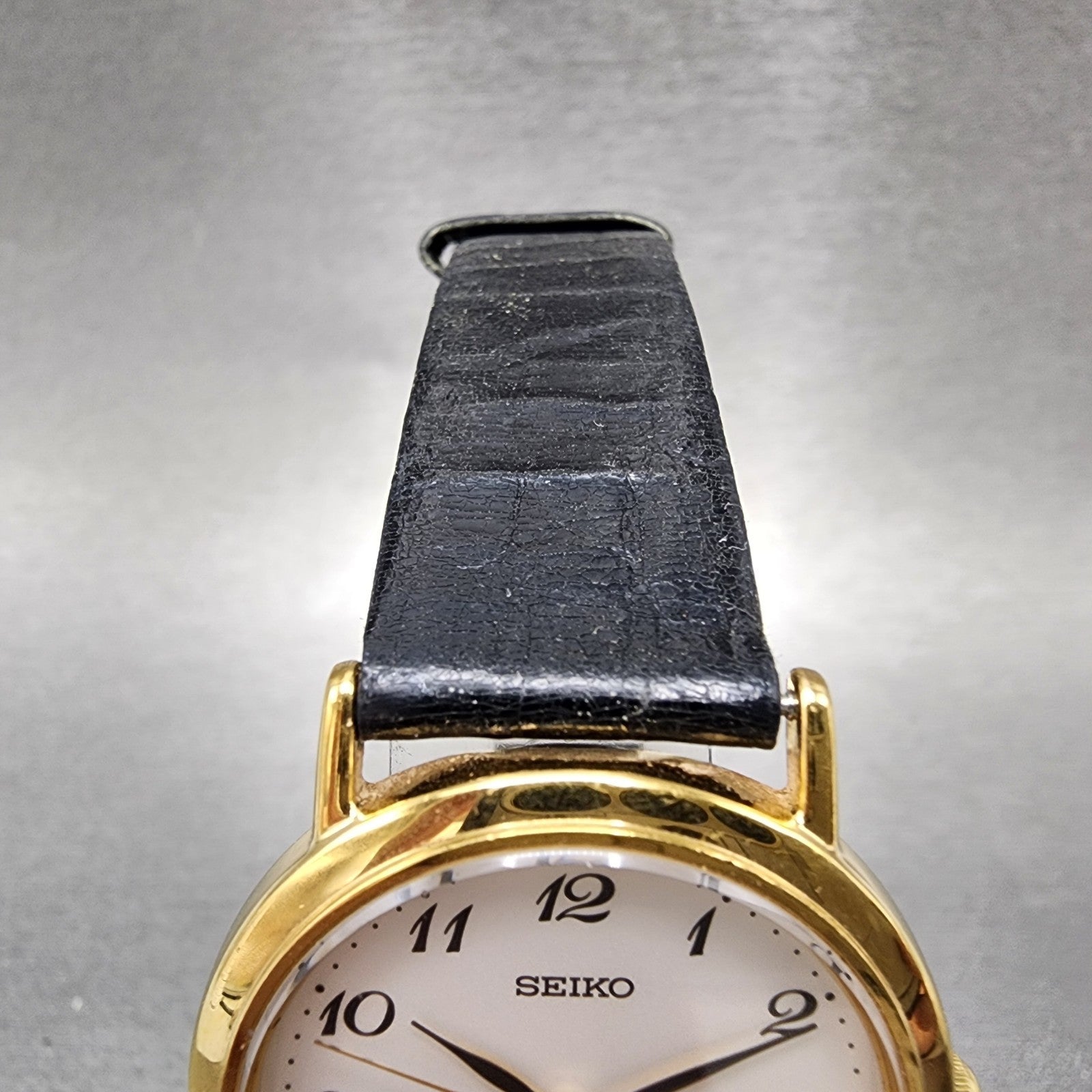 Seiko Watch Men 31mm Silver Dial Gold Tone 7n016890 New Battery4