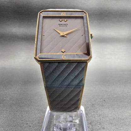Seiko Watch Men 25mm Silver Dial Two Tone Rectangle 9020-551A New Battery VTG5