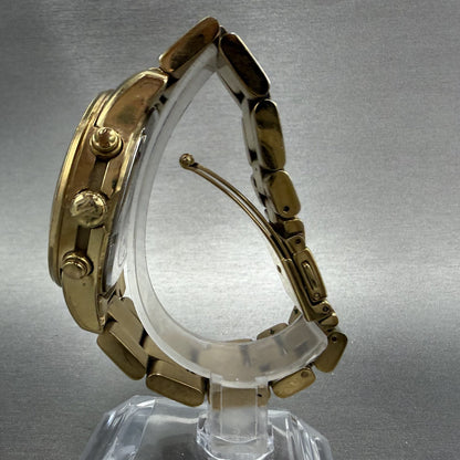 Michael Kors Mercer Watch 42mm Women Champagne Dial Gold Tone Chrono New Batt6