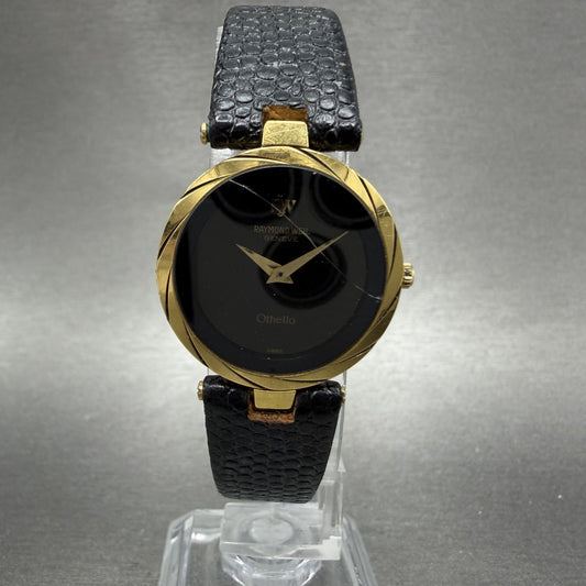 Raymond Weil Othello Watch Women 23mm Black Dial Gold Tone 1252 New Battery0