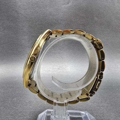 Michael Kors Runway Watch Women 42mm Champagne Dial Gold Tone MK-3179 New Batt O9