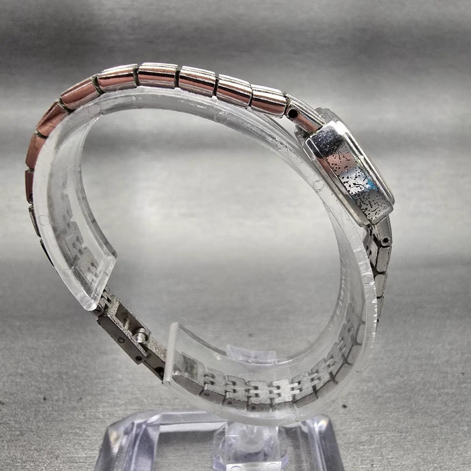 Bulova Watch Women 16mm Silver Dial Silver Tone Rectangle Vintage New Battery8