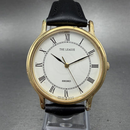 Seiko The League watch Men 32mm White Dial Gold Tone 5P31-6A30 New Battery0