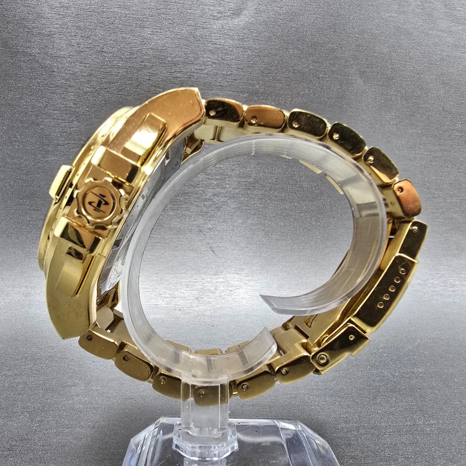 Invicta Reserve Chronograph Watch Men 50mm MOP Dial Gold Tone 6257 New Battery6