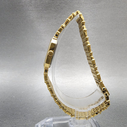 Seiko Tank Watch Women 16mm Champagne Dial Gold Tone 2c205449 New Battery6