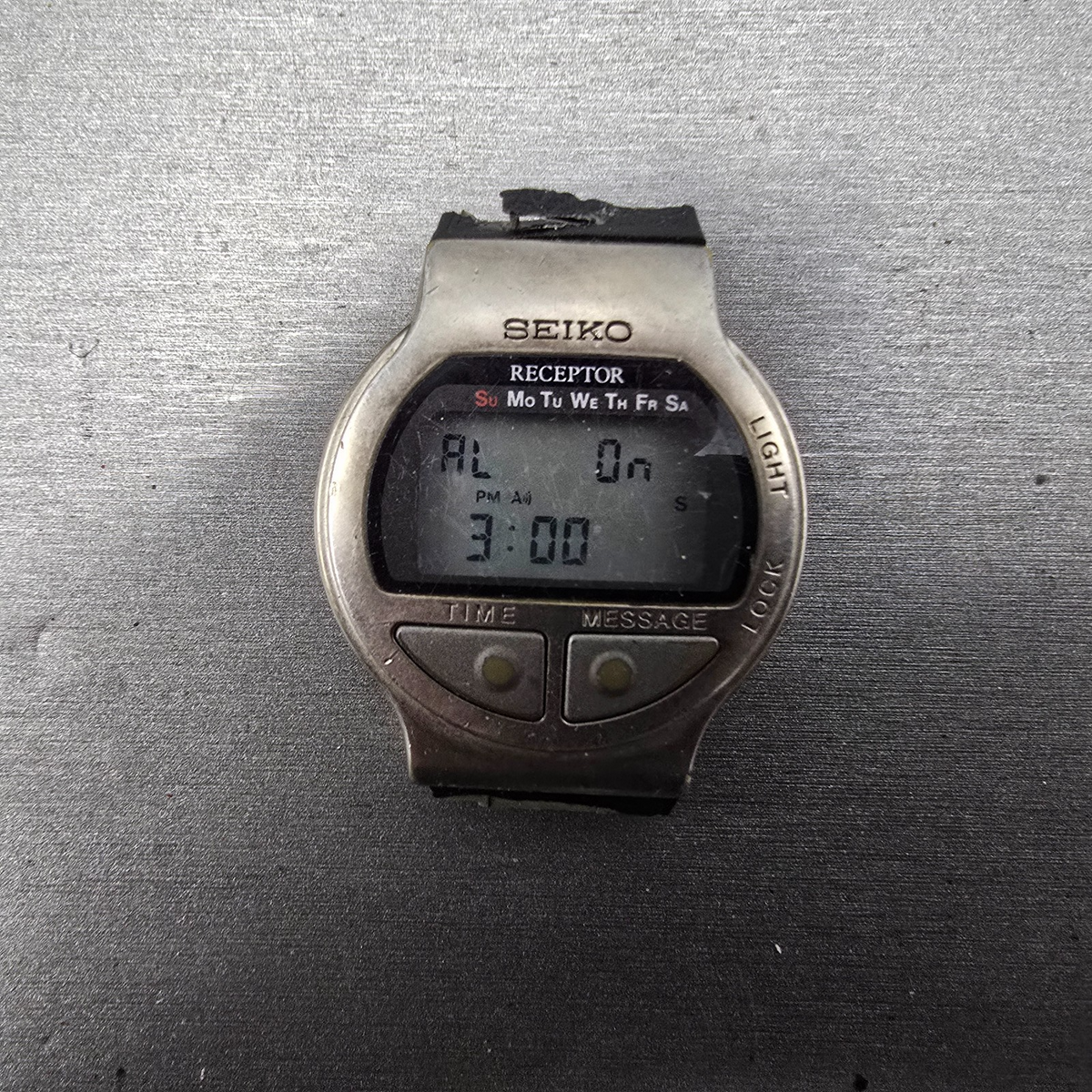 Seiko Receptor Watch Men 38mm Black Dial Steel Daydate READ! MA52-4A00 New Batt10