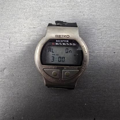 Seiko Receptor Watch Men 38mm Black Dial Steel Daydate READ! MA52-4A00 New Batt10