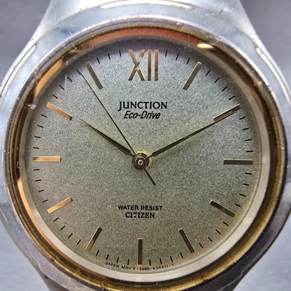 Citizen Junction Eco-Drive Watch Men 36mm Gray Dial Two Tone 5080-K10816 Runs1
