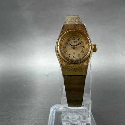 Citizen CQ Watch Women 17mm Champagne Dial Gold Tone Oval 2951-293886 New batt5