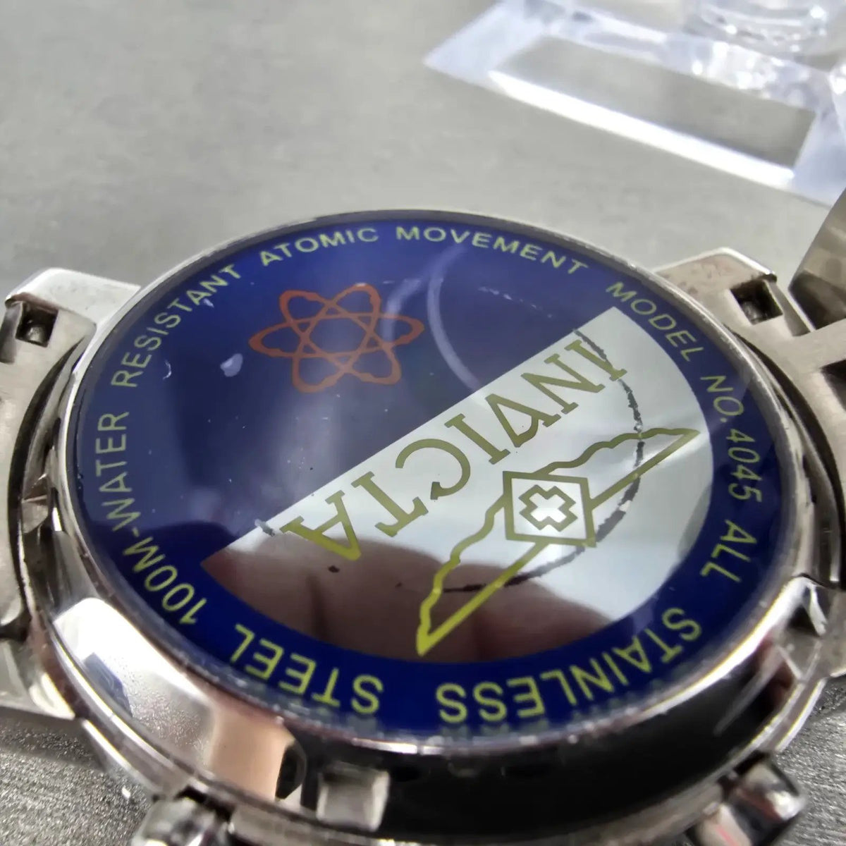 Invicta Atomic Watch Men 44mm Blue Dial Steel Chronograph 4045 New Battery LP10