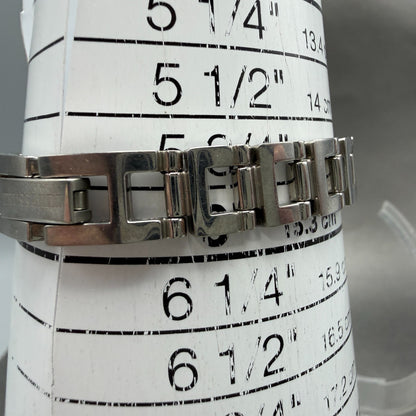 Trussardi Dual Time Watch Women 20mm White Dial Silver Tone Rectangle New Batt10