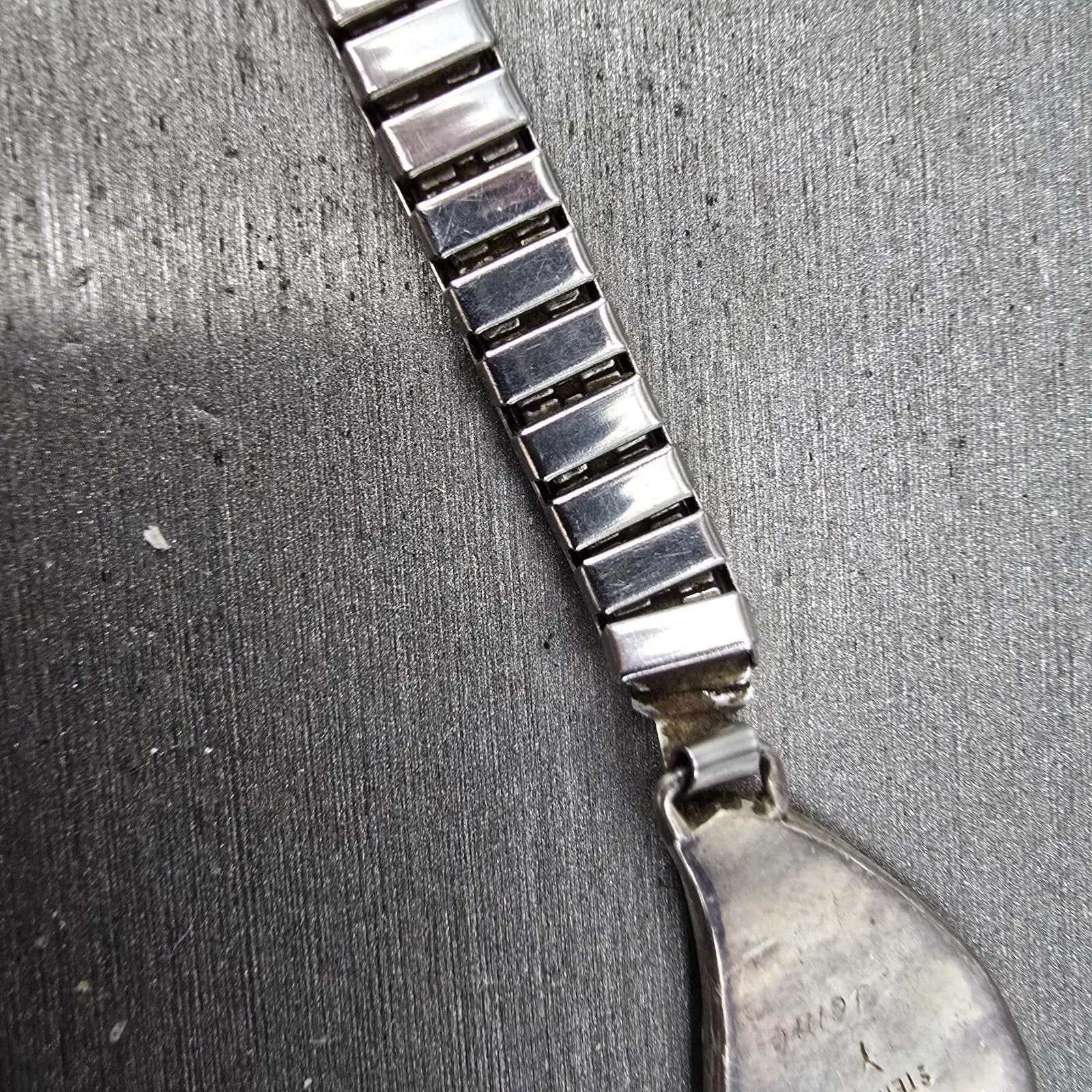 Navajo Sterling Silver Watch Band Tips 9mm Mother Of Pearl Leaf Design Vintage10