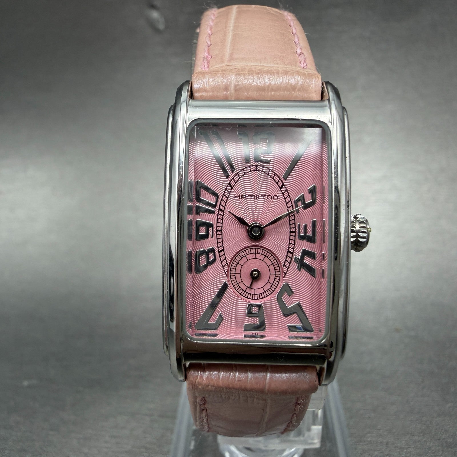Hamilton Ardmore Watch Women 19mm Pink Dial Steel Rectangle H112110 New Battery1