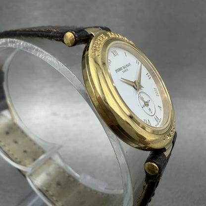 Pierre Balmain Watch Women 26mm White Dial Gold Tone Small Seconds New battery3