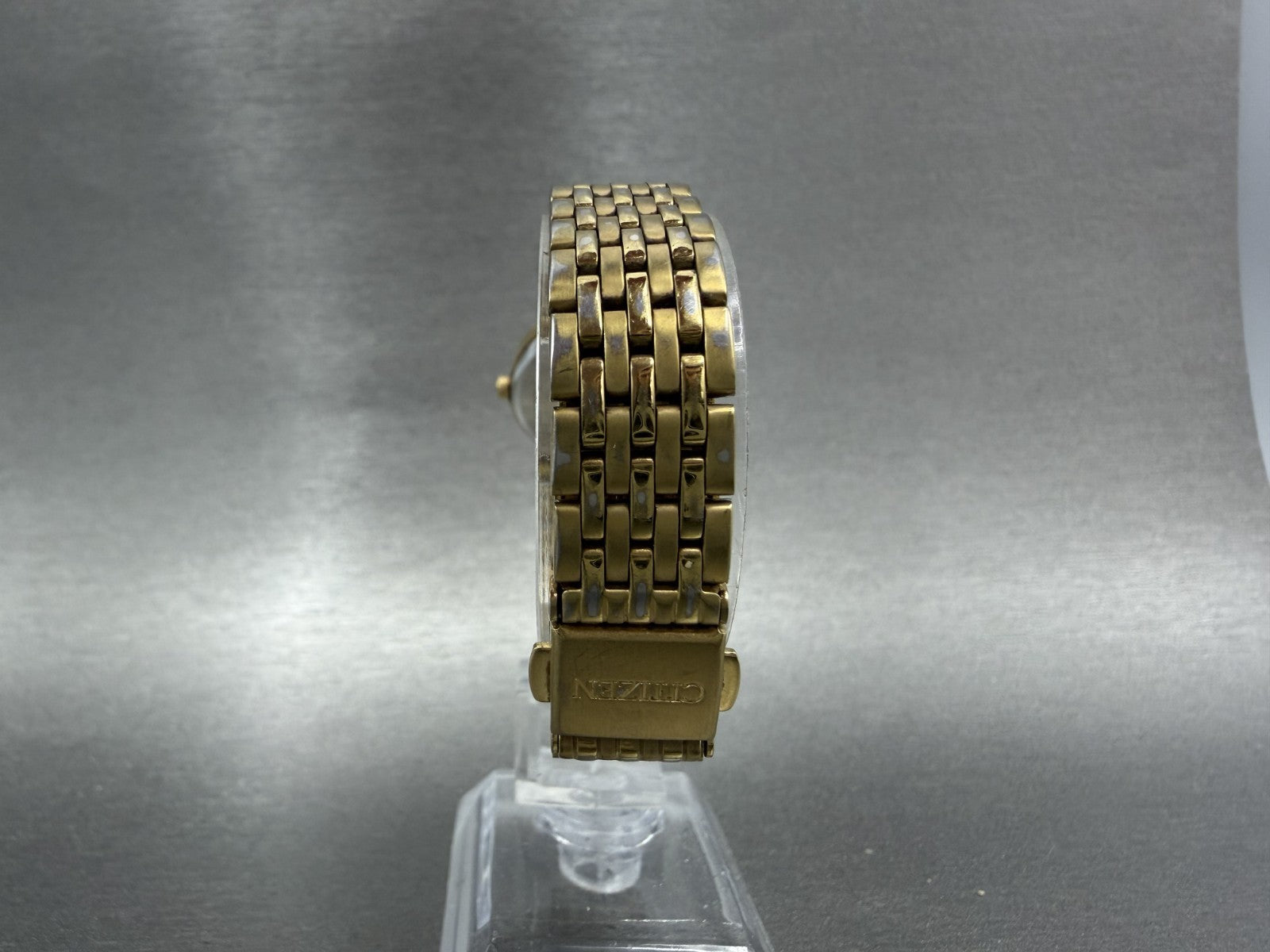 Citizen Watch Women 24mm Black Dial Gold Tone Date Round 1012S038562 New Batt10