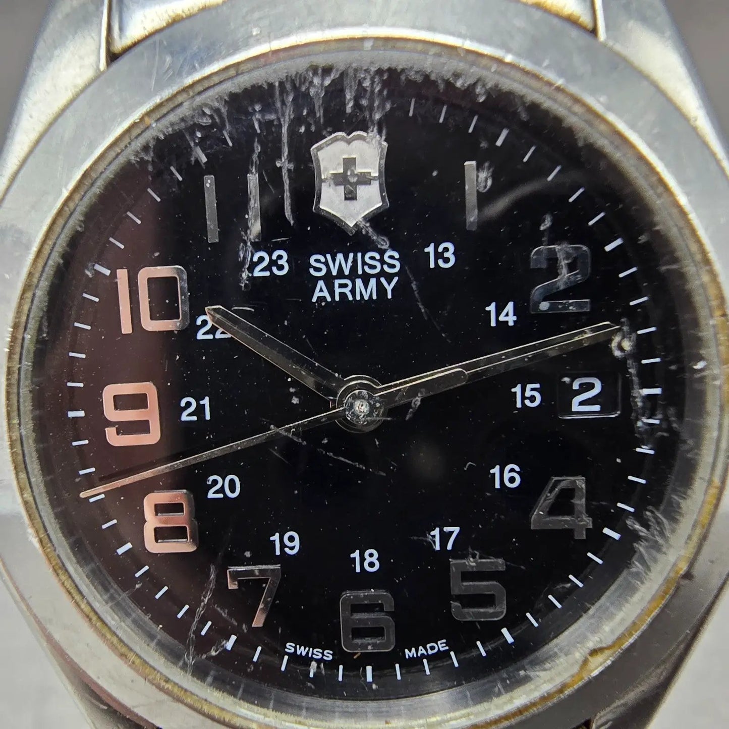 Victorinox Swiss Army Alliance Watch Men 38mm Black Dial Steel Date New Battery1