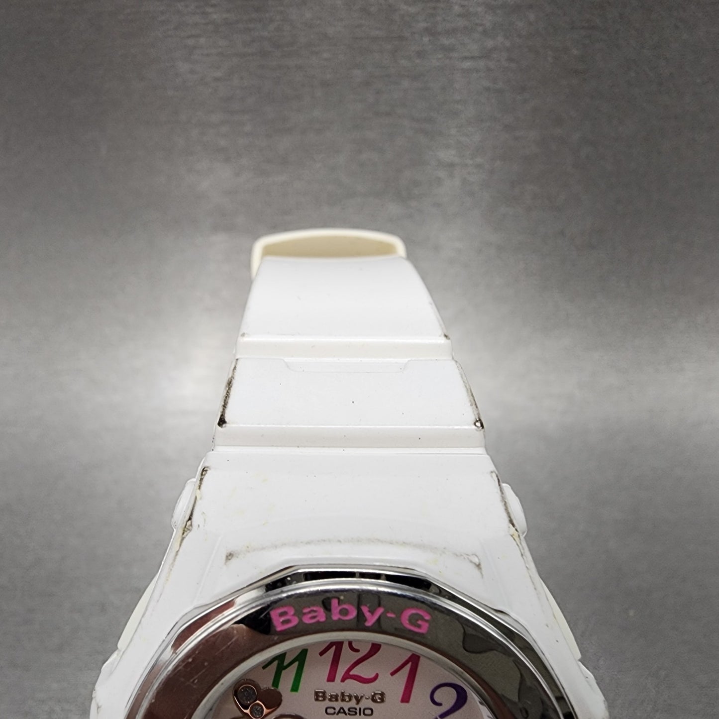 Casio BabyG Watch Women 38mm White Dial White Case Round BGA101 New Battery B!4