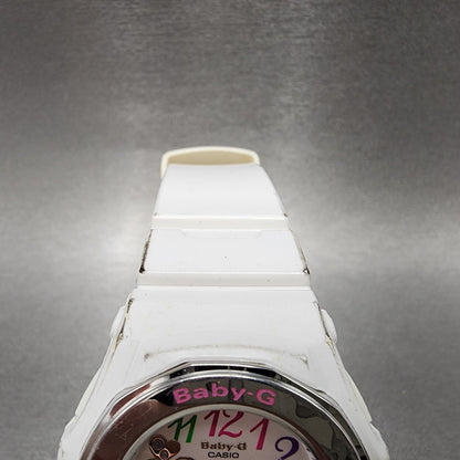Casio BabyG Watch Women 38mm White Dial White Case Round BGA101 New Battery B!4