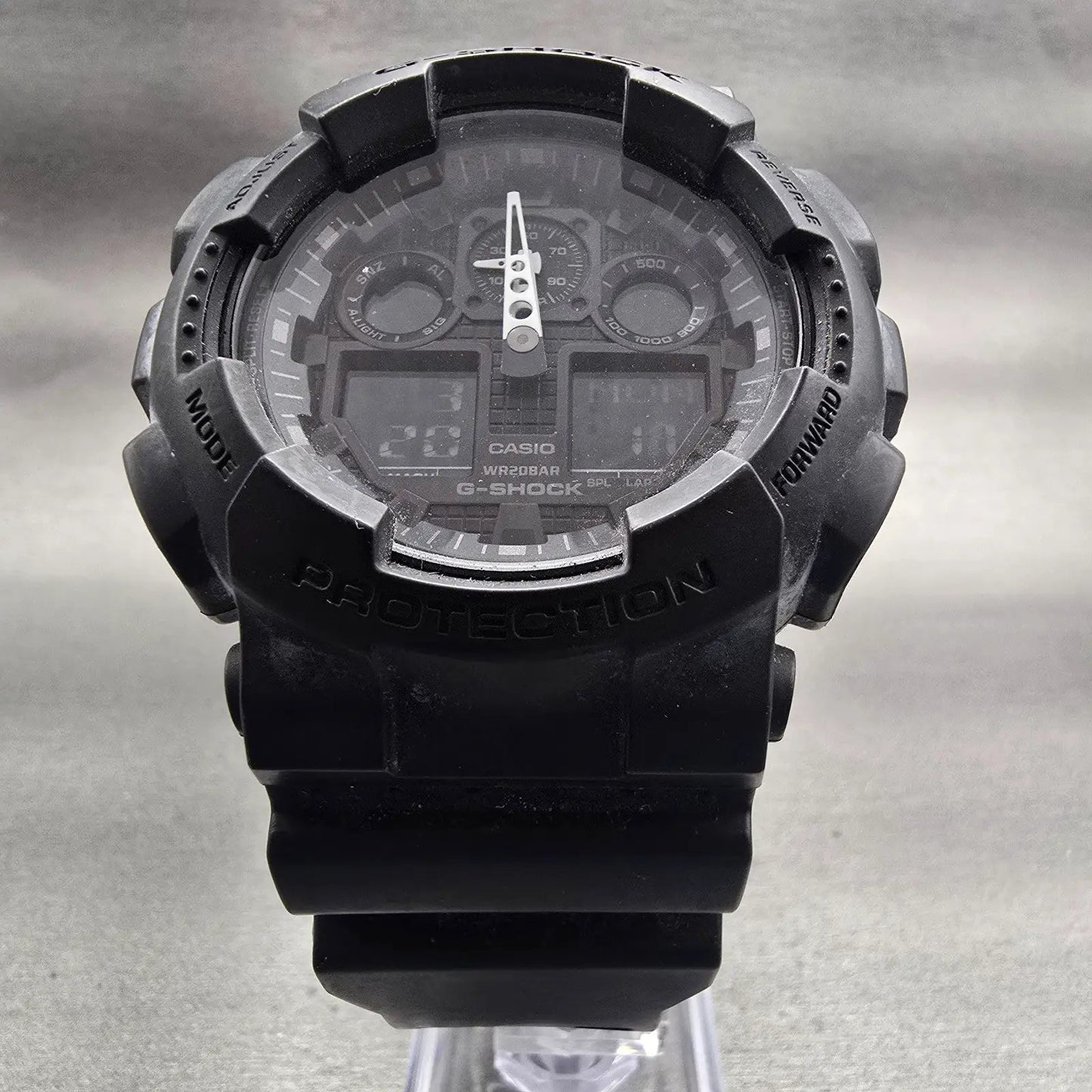Casio G-Shock GA-100 Watch Men 51mm Black Alarm Chronograph Timer New Battery5