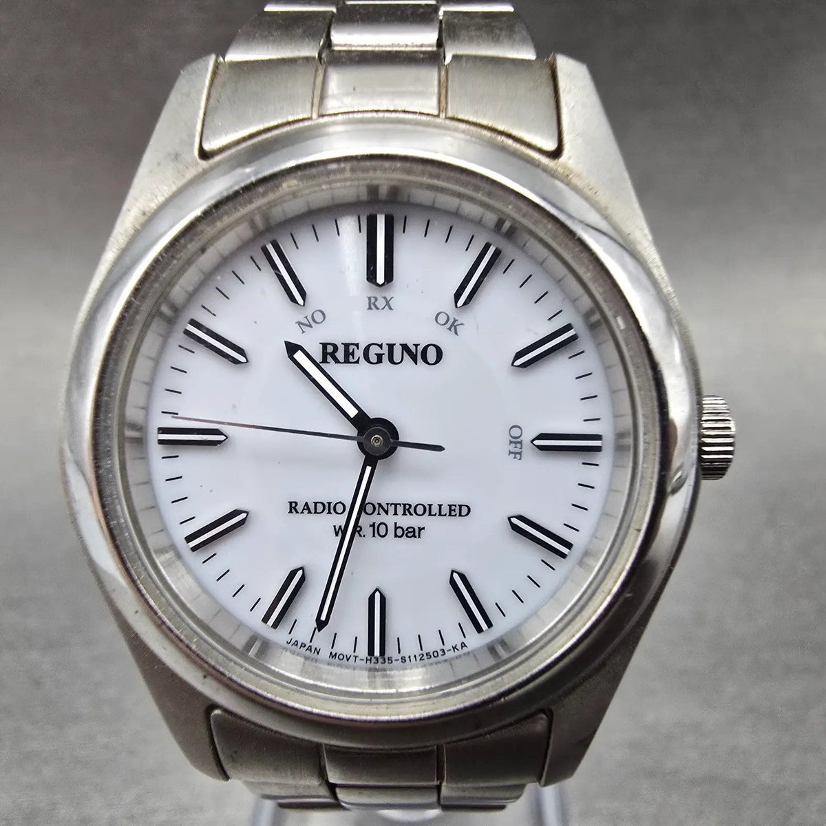 Citizen Reguno Watch Women 28mm White Dial Steel Atomic Solar Round Runs JDM0