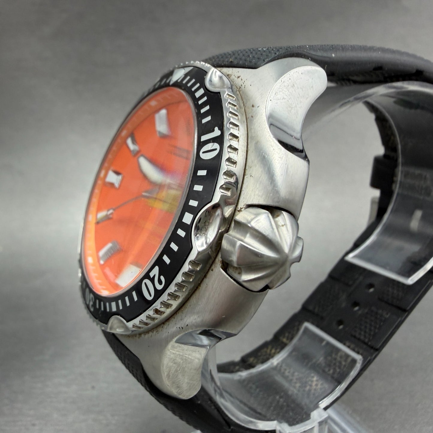 Zodiac Deep Reef Dive Watch Men 48mm Orange Dial Steel Daydate ZO7902 New Batt2