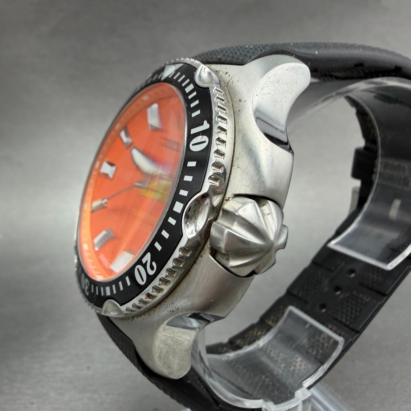 Zodiac Deep Reef Dive Watch Men 48mm Orange Dial Steel Daydate ZO7902 New Batt2