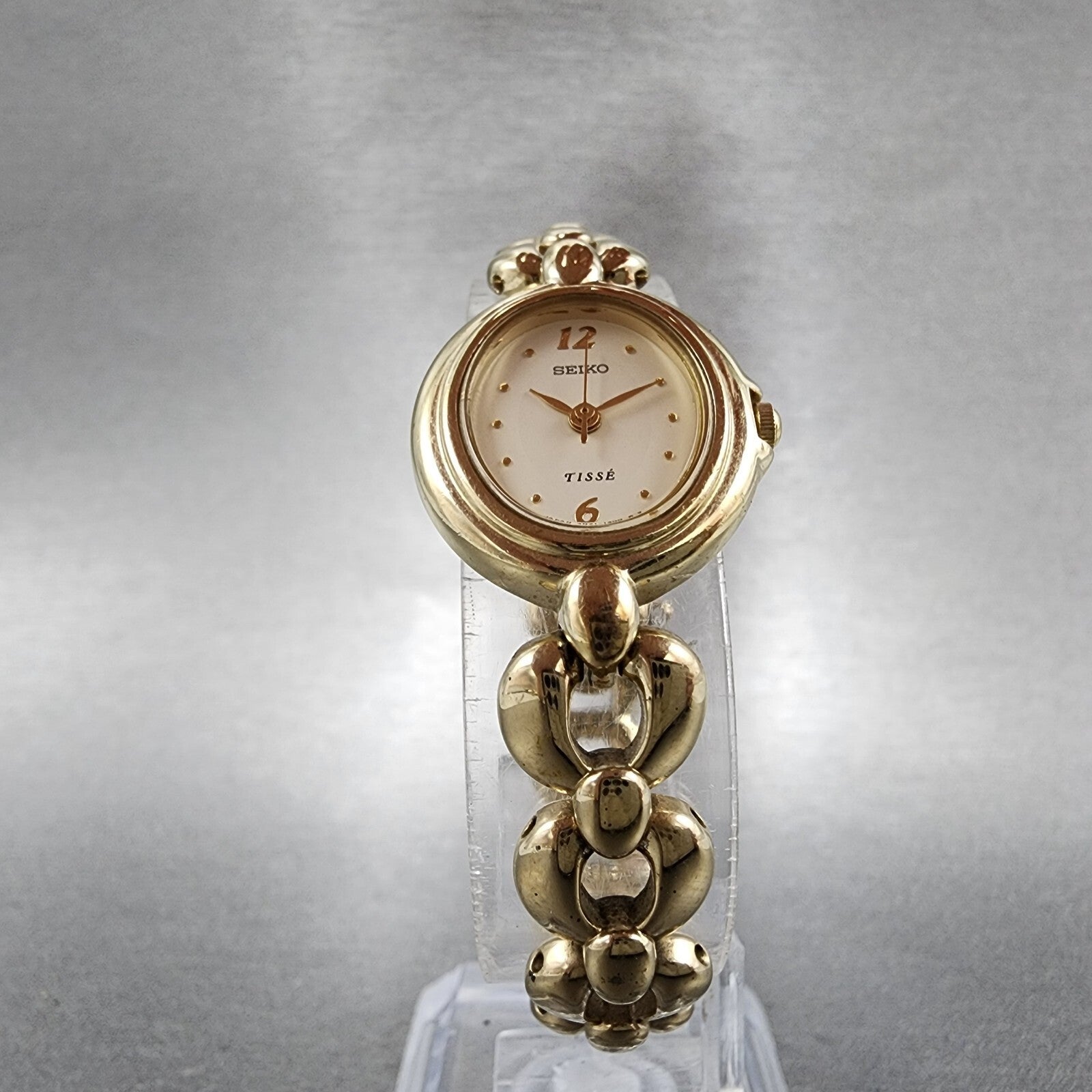 Seiko Tisse Watch Women 20mm White Dial Gold Tone Oval 4n215220 New Battery5