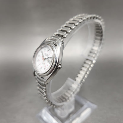 Seiko SQ Watch Women 24mm White Dial Silver Tone daydate 7n836a09 New battery2