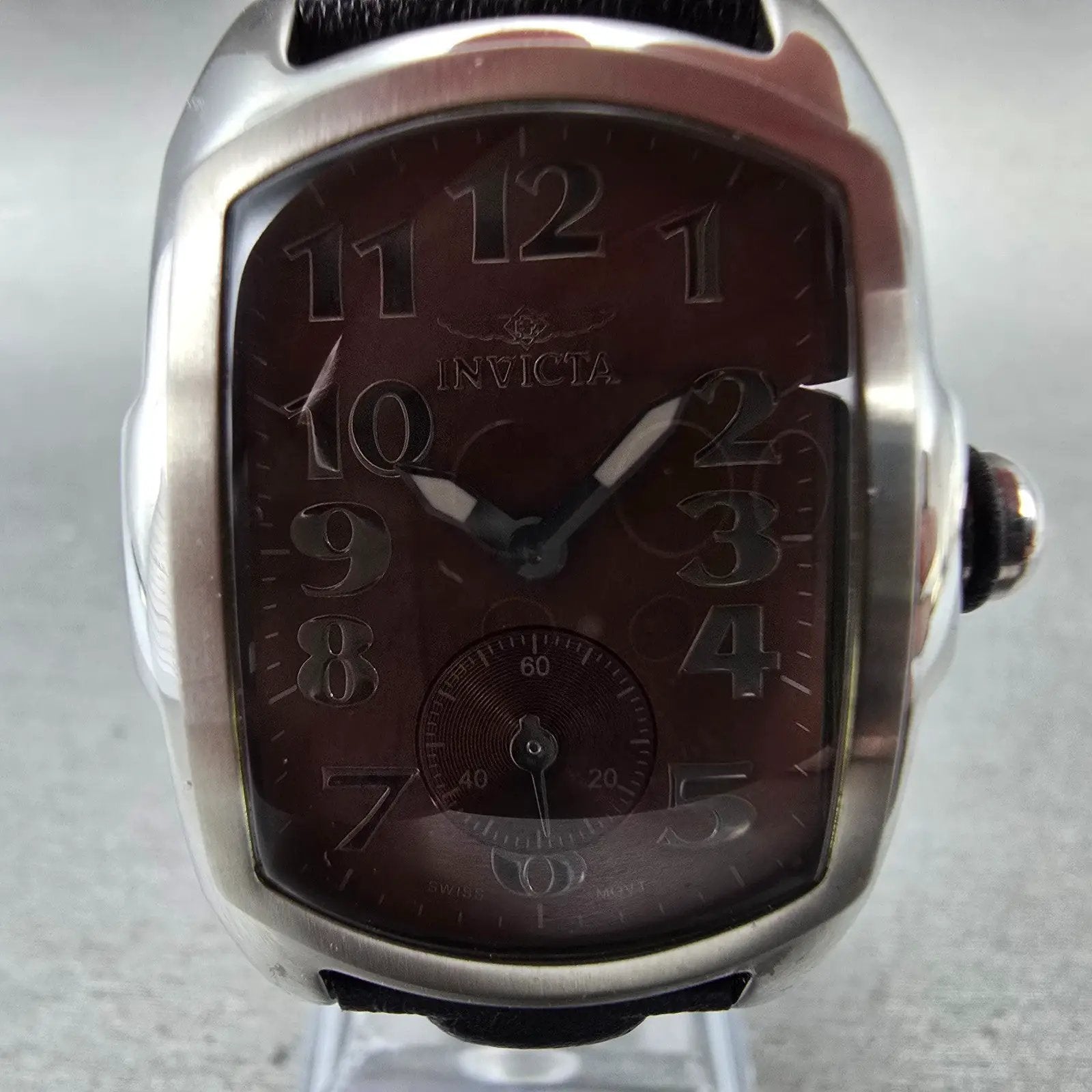 Invicta Lupha Watch Women 29mm Brown Dial Silver Tone Rectangle 2084 New Battery1