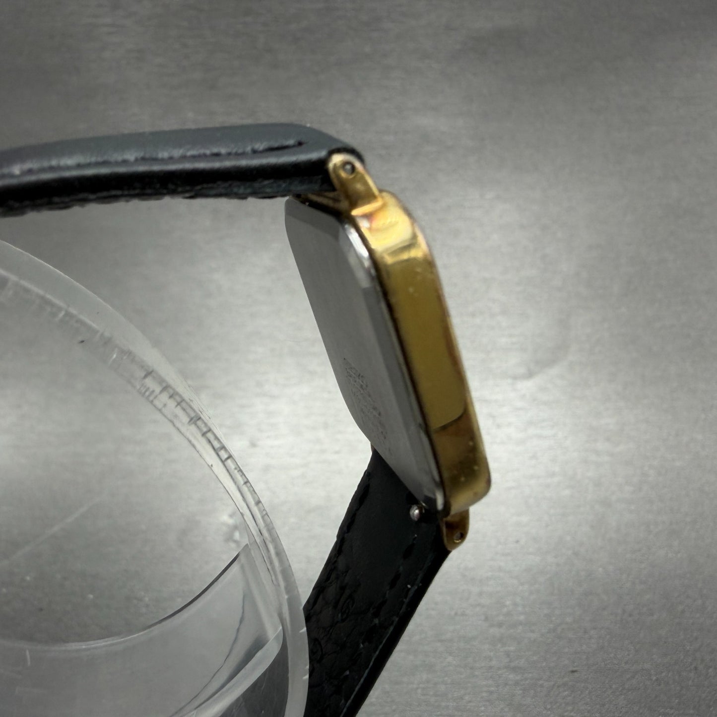 Seiko Tank Watch Men 27mm White Dial Gold Tone Square 6531-5130 New Battery 23