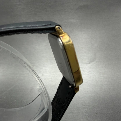 Seiko Tank Watch Men 27mm White Dial Gold Tone Square 6531-5130 New Battery 23