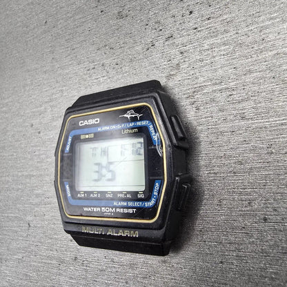 Casio W-25 Digital Watch Men 35mm Black Dial Chronograph Alarm New Battery3