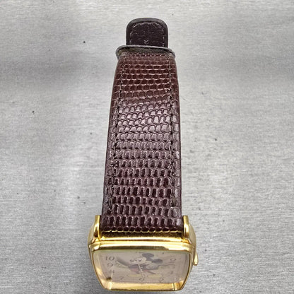 Seiko Lorus Mickey Mouse Watch Men 27mm Champagne Dial V515-5000 New Battery VTG4