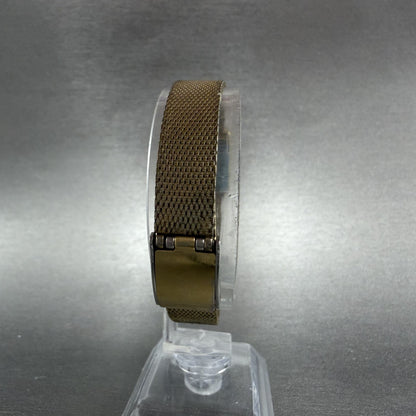Seiko Tank Watch Women 18mm Champagne Dial Gold Tone 1400-5030 New Battery7