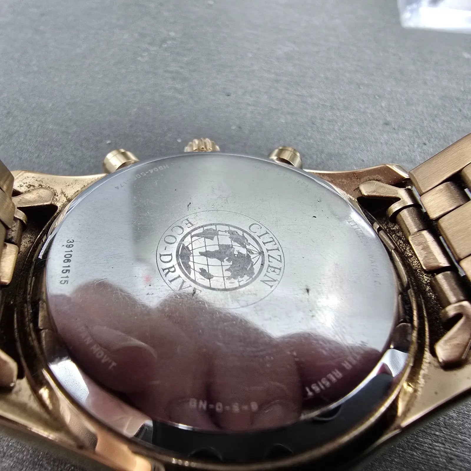 Citizen Eco-Drive Chronograph Watch Women 39mm Champagne Dial Rose Gold Tone Run9