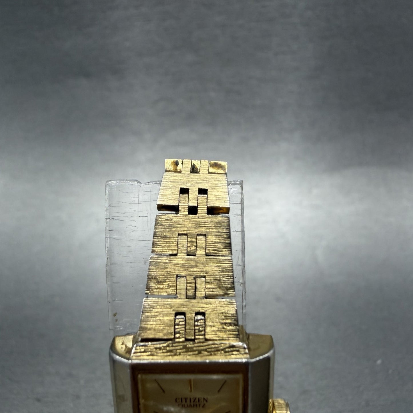 Citizen CQ Watch Women 17mm Champagne Dial Gold Tone Rectangle 3220 New Battery4